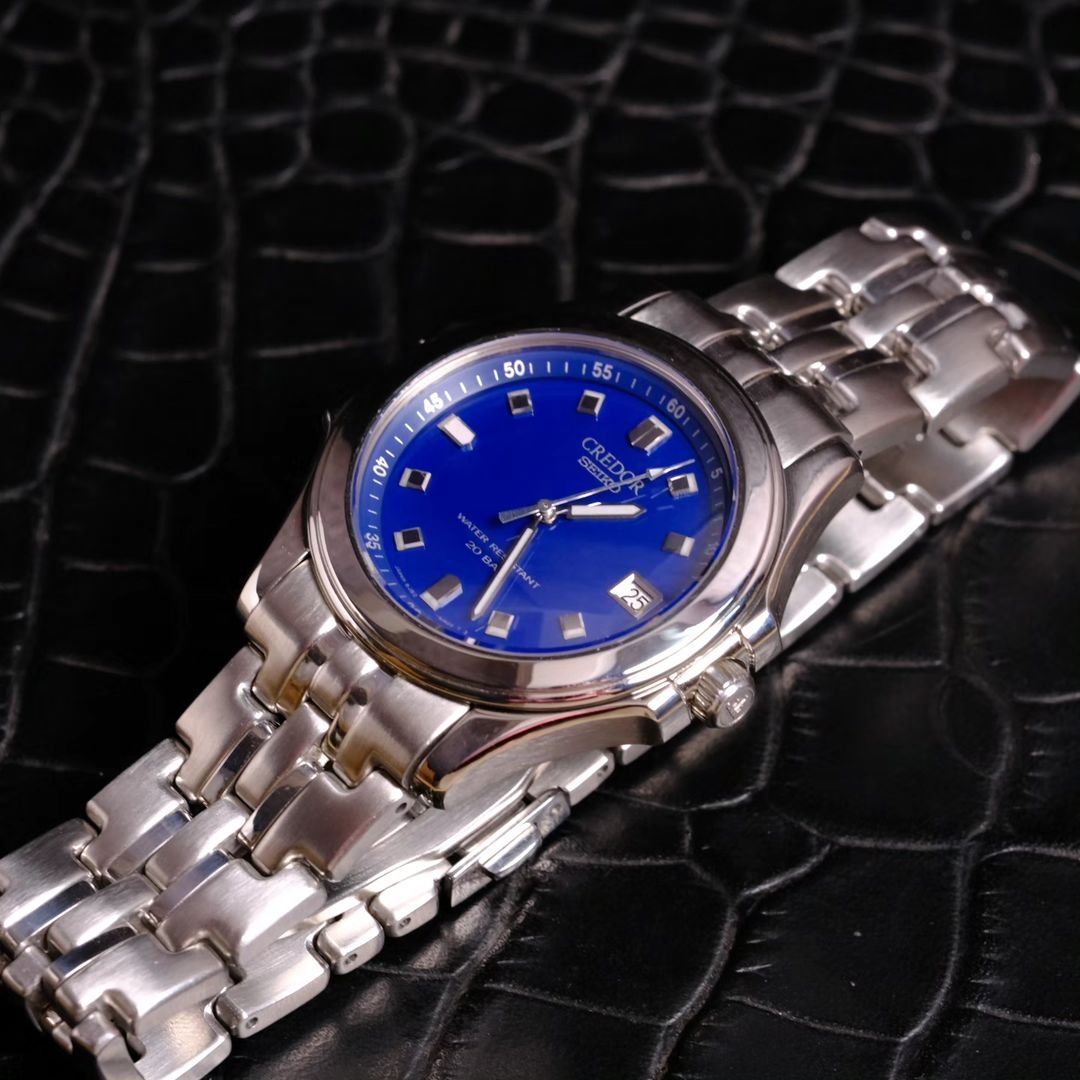 Seiko Credor 8J82 - 6A00 Pacifique Blue dial from July 1994